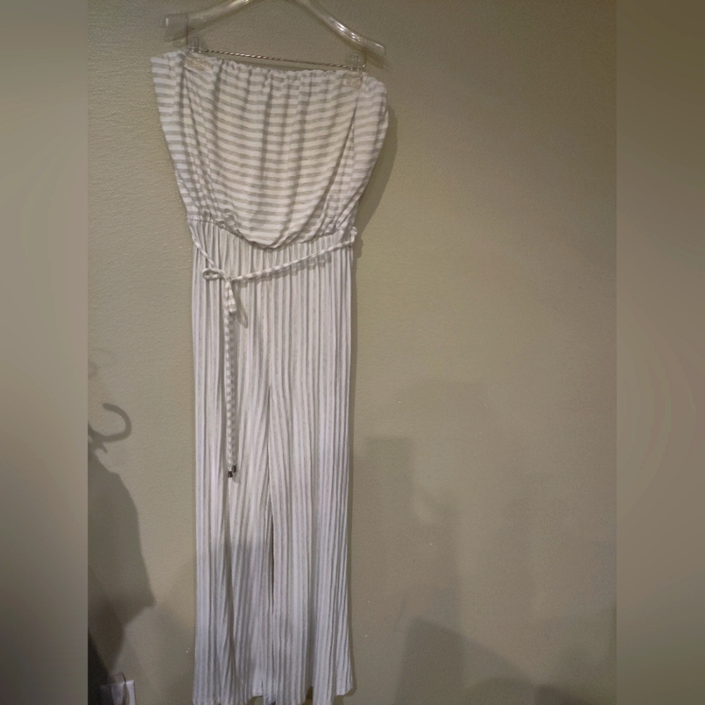 Beach Break strapless belted jumpsuit